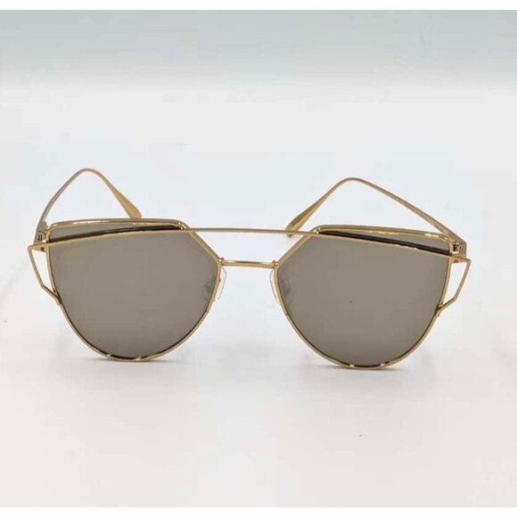 Pre-owned Gentle Monster Love Punch 55mm Titanium Aviator Sunglasses Gold Mirror - Picture 2 of 12